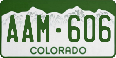CO license plate AAM606
