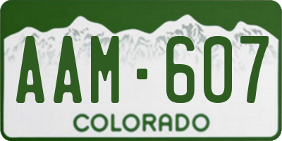 CO license plate AAM607