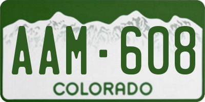 CO license plate AAM608