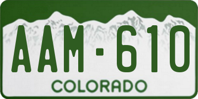 CO license plate AAM610