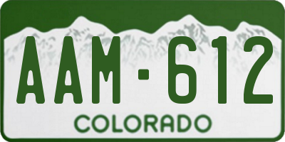 CO license plate AAM612