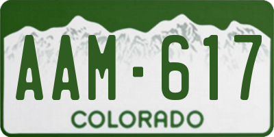 CO license plate AAM617