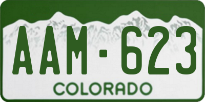 CO license plate AAM623