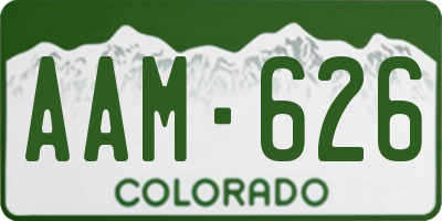 CO license plate AAM626
