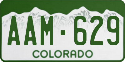 CO license plate AAM629