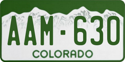 CO license plate AAM630