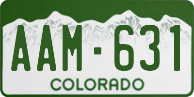 CO license plate AAM631