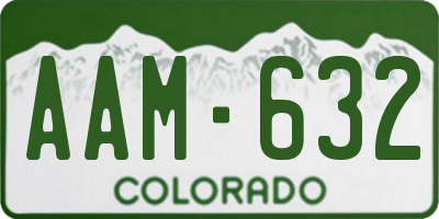 CO license plate AAM632