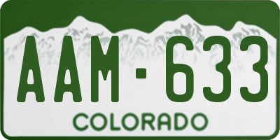 CO license plate AAM633