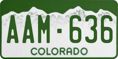 CO license plate AAM636