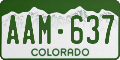 CO license plate AAM637
