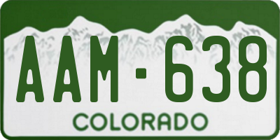 CO license plate AAM638