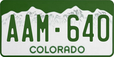 CO license plate AAM640