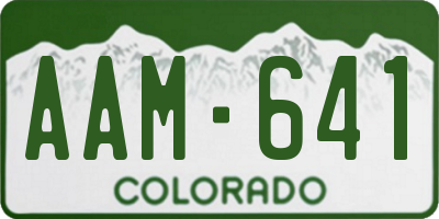 CO license plate AAM641