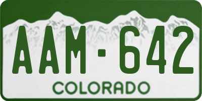 CO license plate AAM642