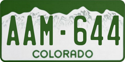 CO license plate AAM644