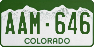 CO license plate AAM646