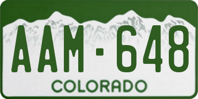 CO license plate AAM648