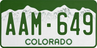 CO license plate AAM649
