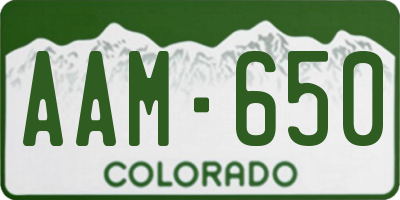 CO license plate AAM650