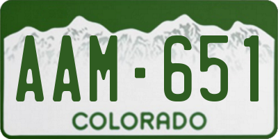 CO license plate AAM651