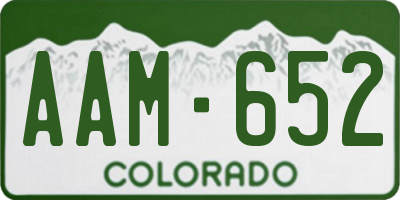 CO license plate AAM652