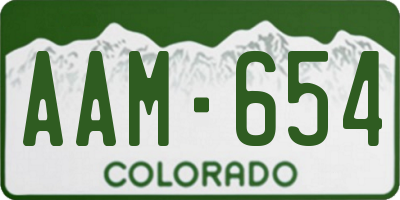 CO license plate AAM654