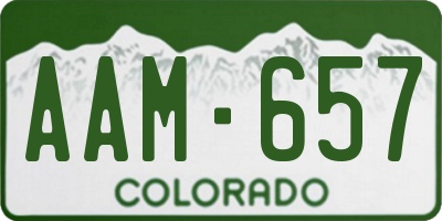 CO license plate AAM657