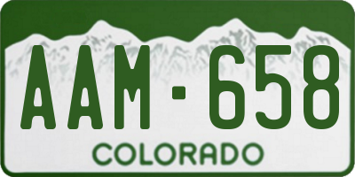 CO license plate AAM658