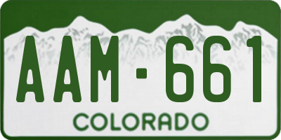 CO license plate AAM661