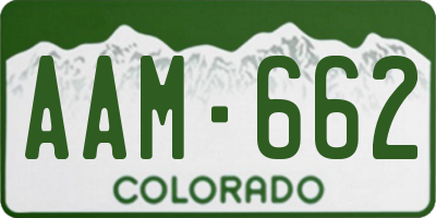 CO license plate AAM662
