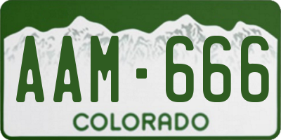 CO license plate AAM666