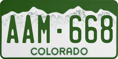 CO license plate AAM668