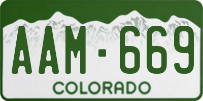 CO license plate AAM669