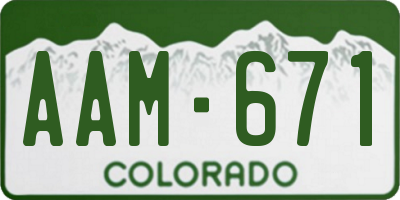 CO license plate AAM671