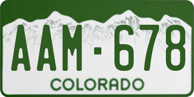 CO license plate AAM678