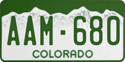 CO license plate AAM680
