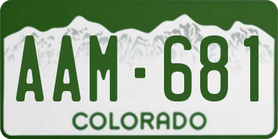 CO license plate AAM681