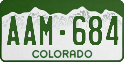 CO license plate AAM684