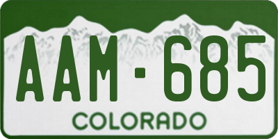 CO license plate AAM685