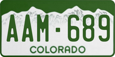 CO license plate AAM689