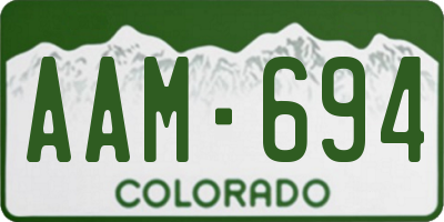 CO license plate AAM694