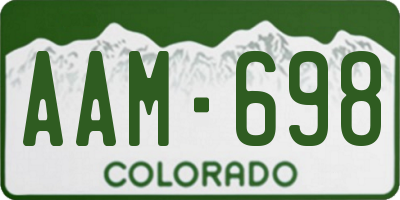 CO license plate AAM698