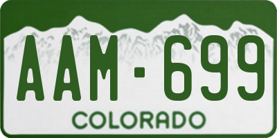 CO license plate AAM699