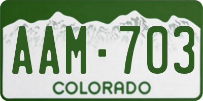 CO license plate AAM703
