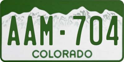 CO license plate AAM704