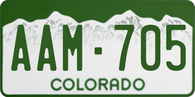 CO license plate AAM705