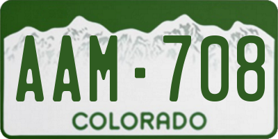 CO license plate AAM708