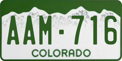 CO license plate AAM716