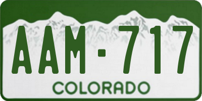 CO license plate AAM717